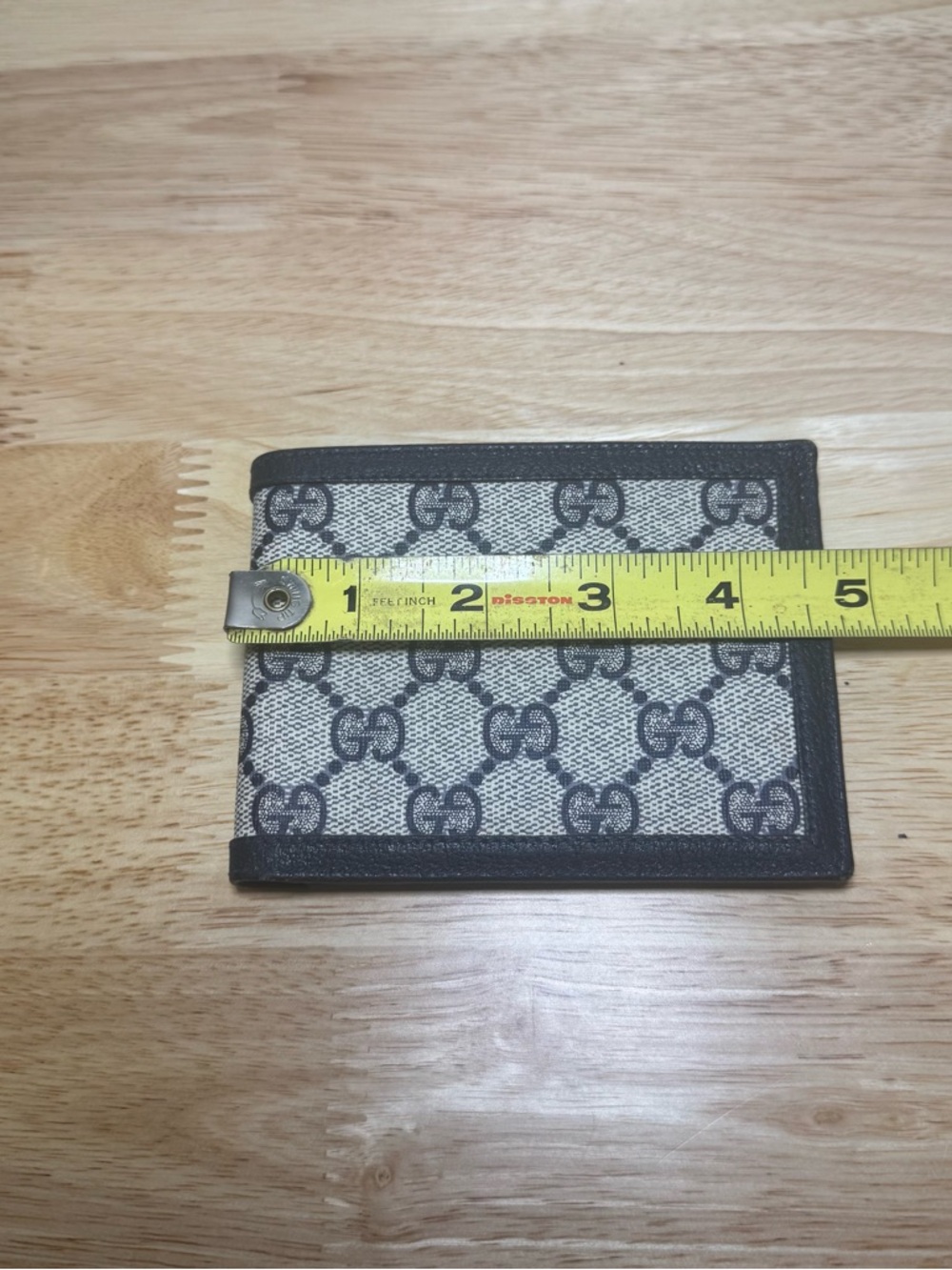 VTG Gucci Navy Bifold Wallet Monogram GG Designer Old Money Quiet Luxury Preppy - Picture 10 of 12